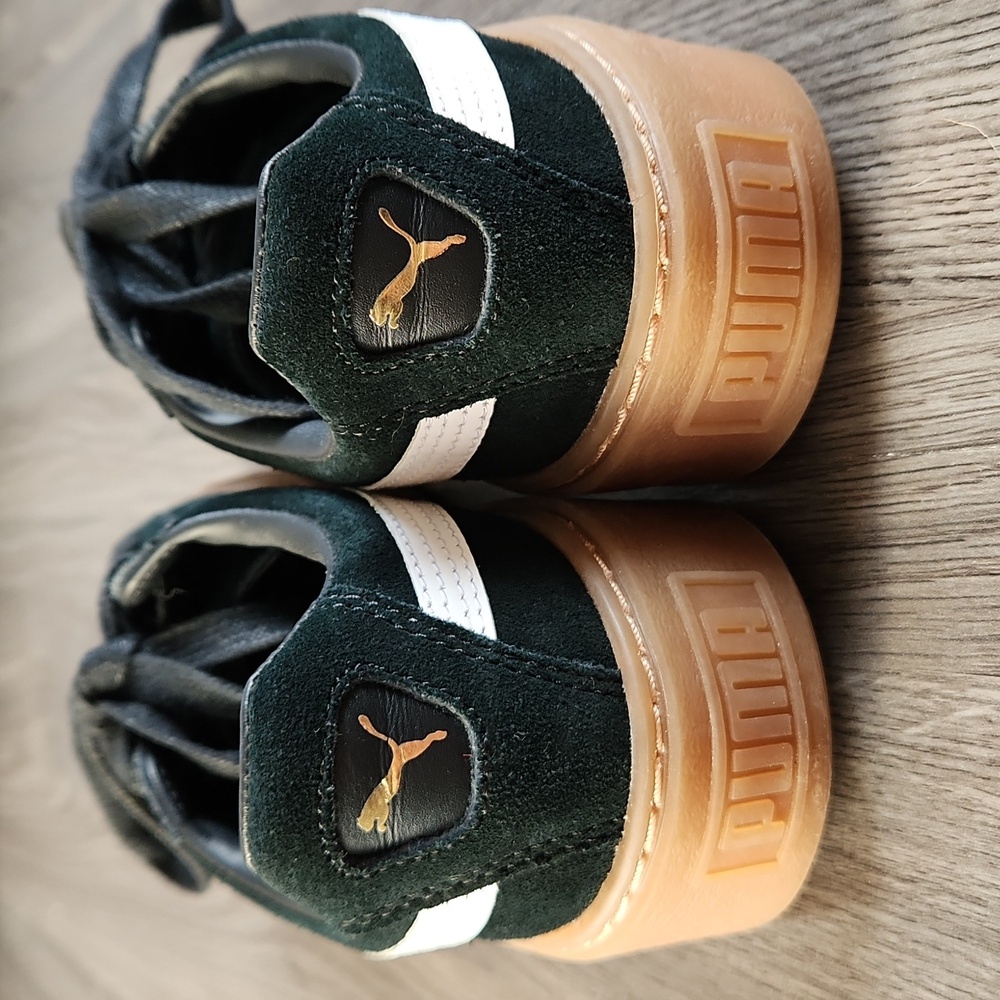 Puma suede platform Core sneakers in black, white and gum, size 6.5 - Picture 8 of 12